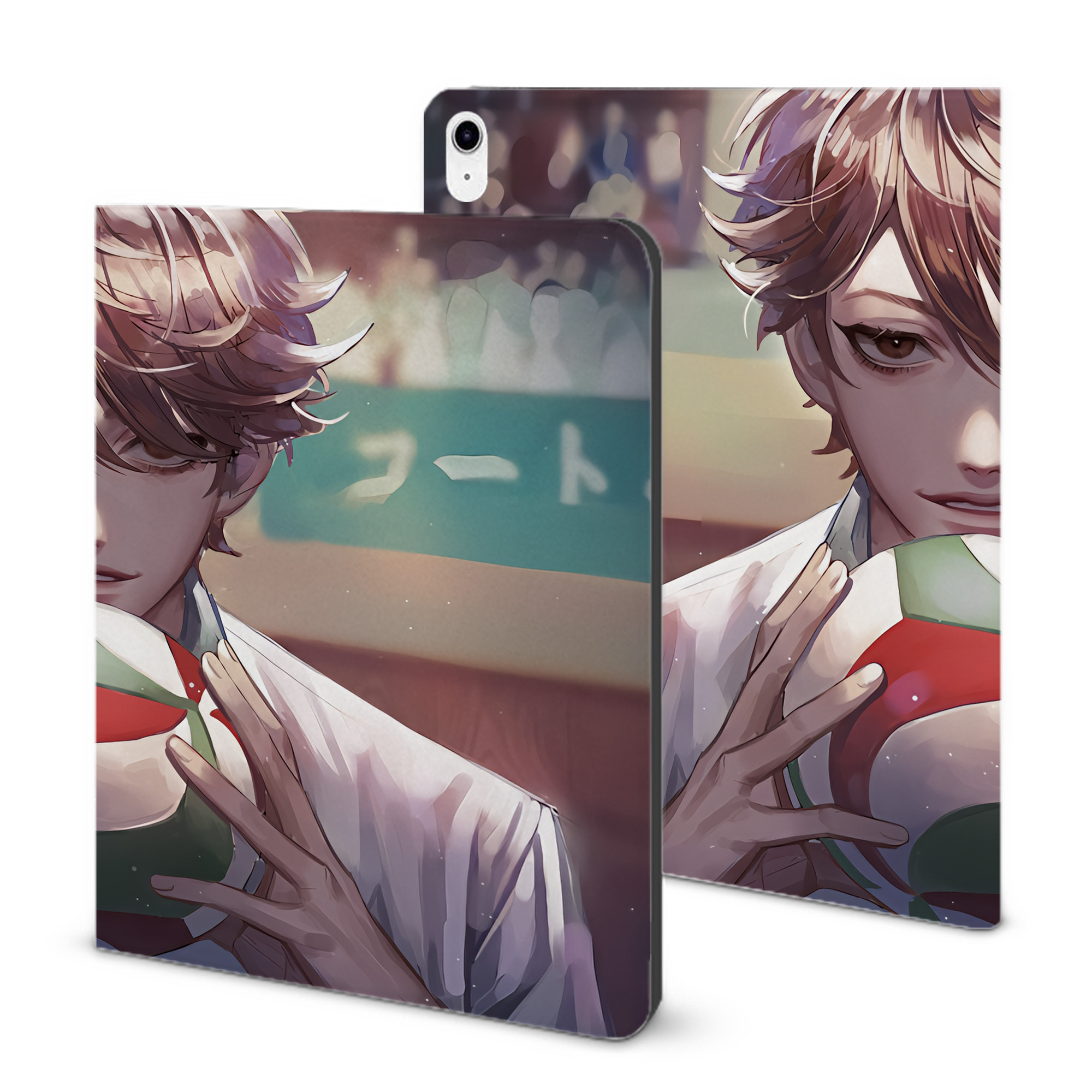 （画像用） ハイキュー!! Haikyu!! IPad ケース ブック型 PUレザー TPU 耐衝撃 軽量 薄型 ペン収納なし 全面保護 IPad 各モデル対応